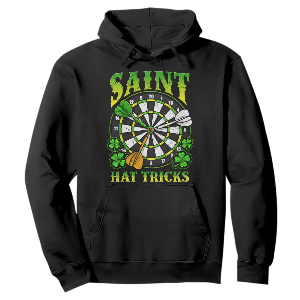 Funny Darts St Patricks Day Gift Hoodie Saint Hat Tricks TS12 Black Print Your Wear