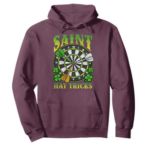 Funny Darts St Patricks Day Gift Hoodie Saint Hat Tricks TS12 Maroon Print Your Wear