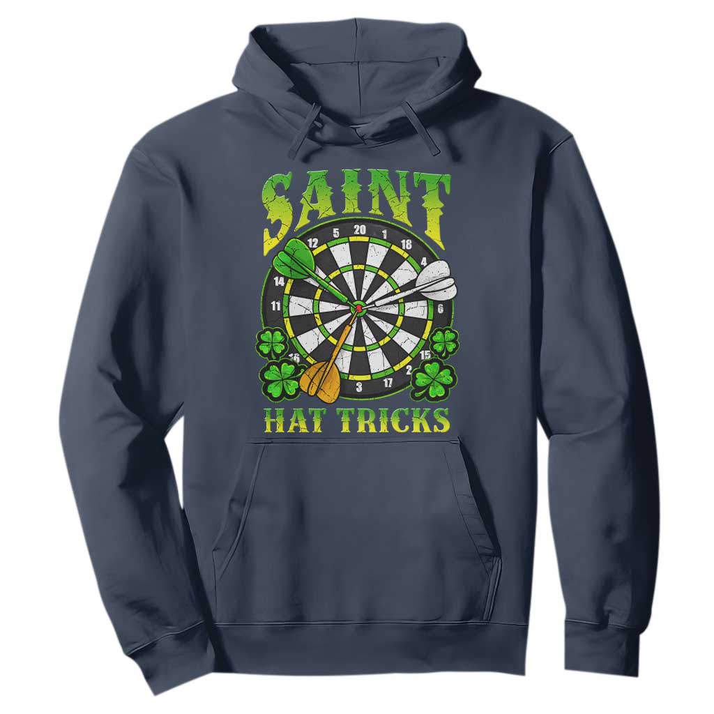 Funny Darts St Patricks Day Gift Hoodie Saint Hat Tricks TS12 Navy Print Your Wear