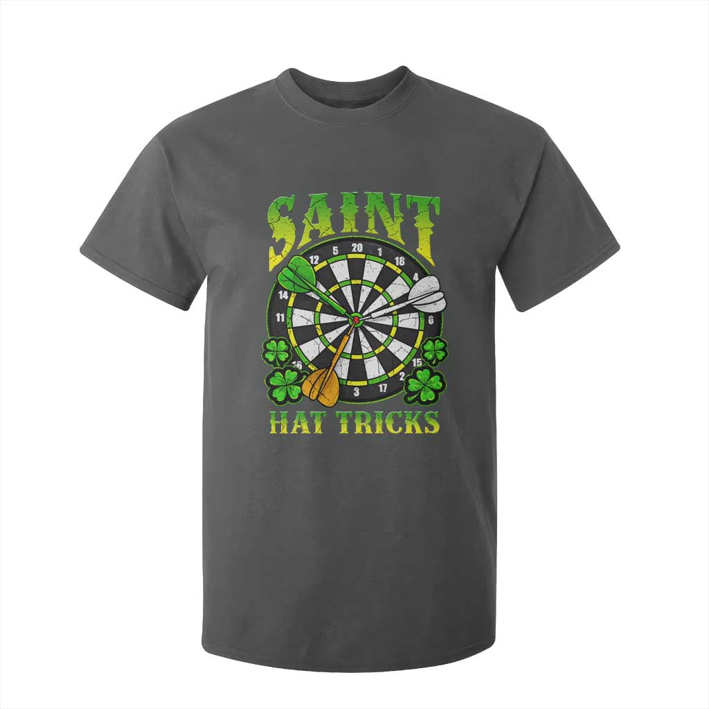 Funny Darts St Patricks Day Gift T Shirt For Kid Saint Hat Tricks TS12 Dark Heather Print Your Wear