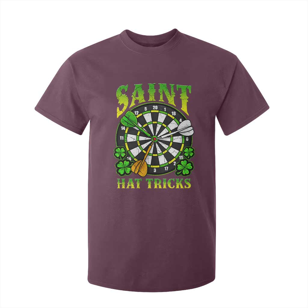 Funny Darts St Patricks Day Gift T Shirt For Kid Saint Hat Tricks TS12 Maroon Print Your Wear