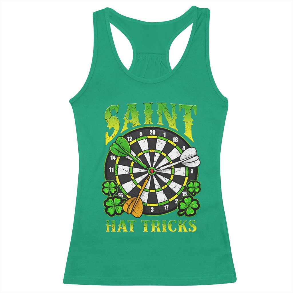 Funny Darts St Patricks Day Gift Racerback Tank Top Saint Hat Tricks TS12 Irish Green Print Your Wear
