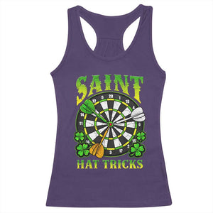 Funny Darts St Patricks Day Gift Racerback Tank Top Saint Hat Tricks TS12 Purple Print Your Wear