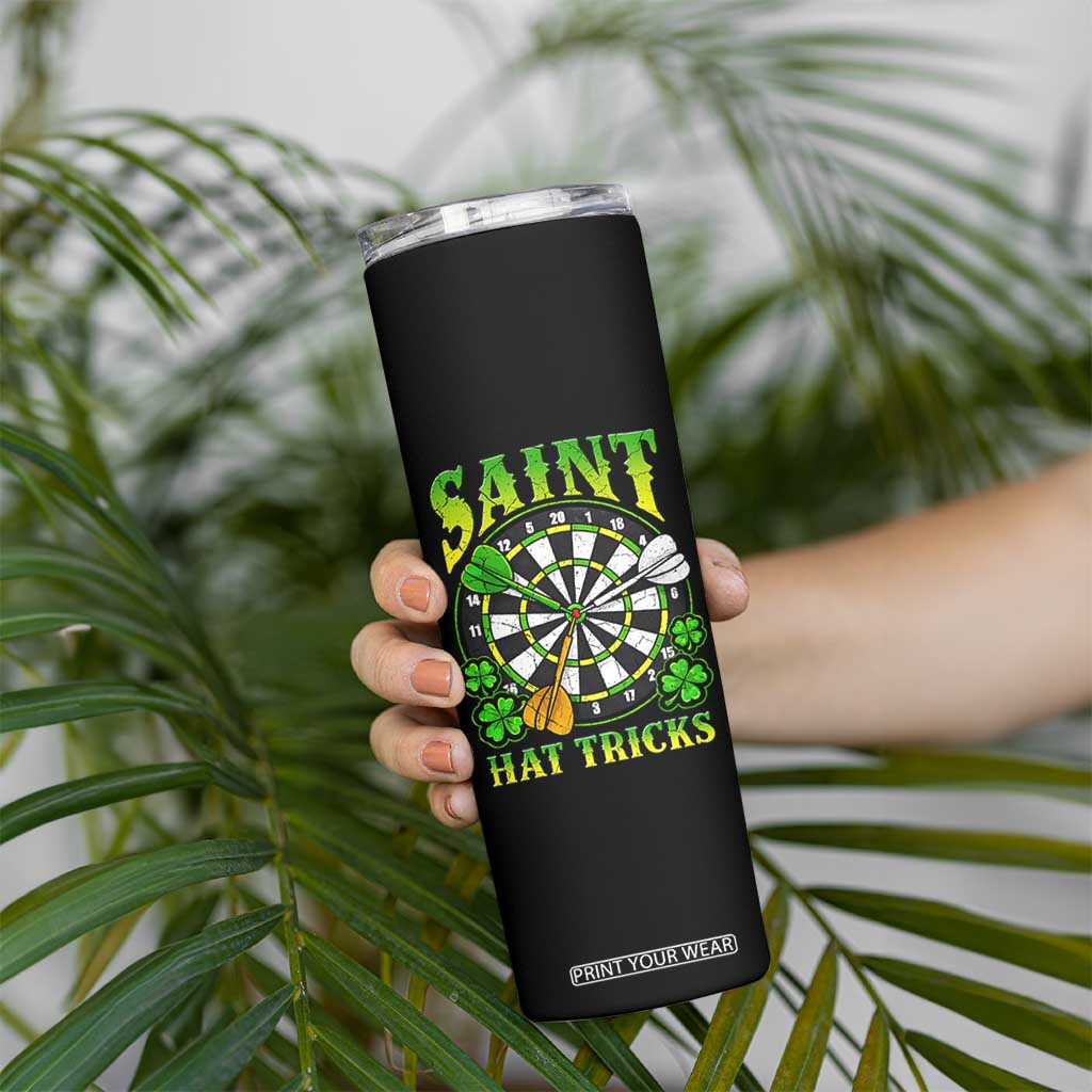 Funny Darts St Patricks Day Gift Skinny Tumbler Saint Hat Tricks TS12 Print Your Wear