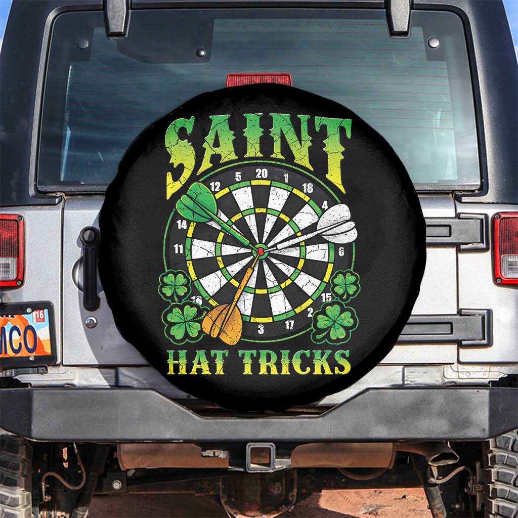 Funny Darts St Patricks Day Gift Spare Tire Cover Saint Hat Tricks TS12 No hole Black Print Your Wear