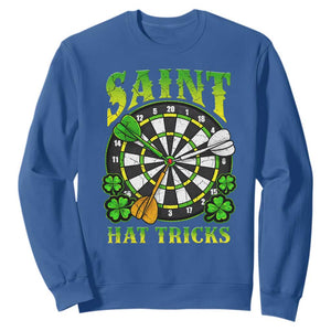 Funny Darts St Patricks Day Gift Sweatshirt Saint Hat Tricks TS12 Royal Blue Print Your Wear