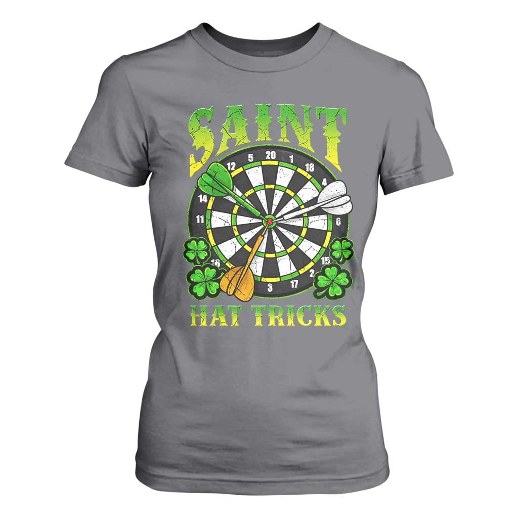 Funny Darts St Patricks Day Gift T Shirt For Women Saint Hat Tricks TS12 Charcoal Print Your Wear