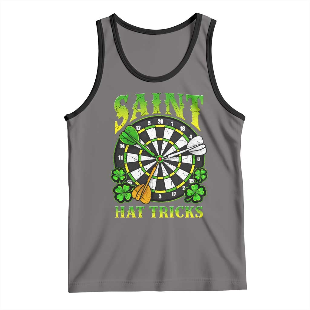 Funny Darts St Patricks Day Gift Tank Top Saint Hat Tricks TS12 Deep Heather Black Print Your Wear