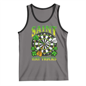 Funny Darts St Patricks Day Gift Tank Top Saint Hat Tricks TS12 Deep Heather Black Print Your Wear