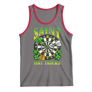 Funny Darts St Patricks Day Gift Tank Top Saint Hat Tricks TS12 Deep Heather Red Print Your Wear