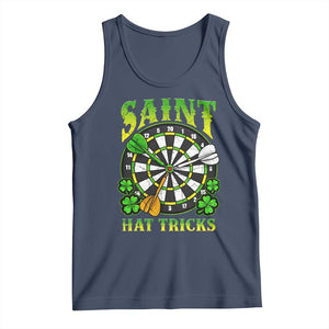Funny Darts St Patricks Day Gift Tank Top Saint Hat Tricks TS12 Navy Print Your Wear