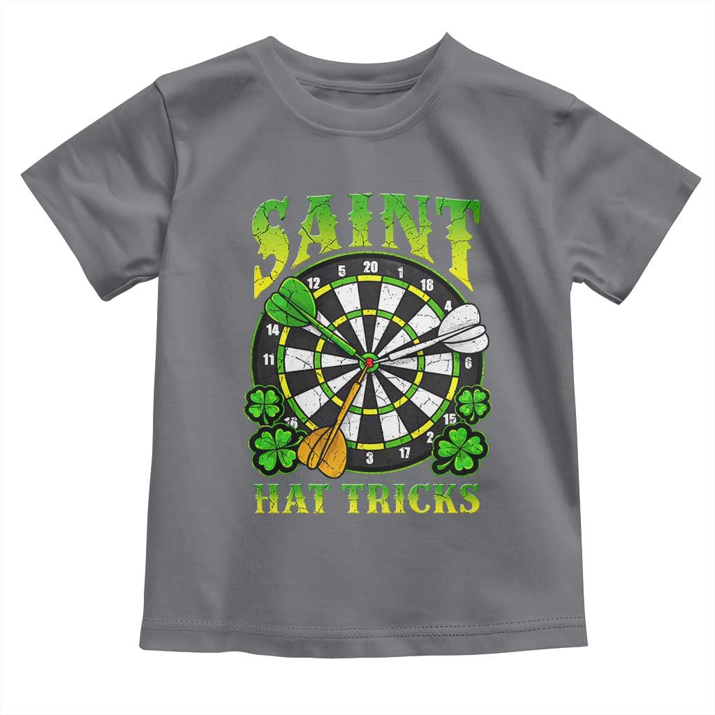 Funny Darts St Patricks Day Gift Toddler T Shirt Saint Hat Tricks TS12 Charcoal Print Your Wear