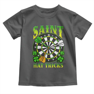 Funny Darts St Patricks Day Gift Toddler T Shirt Saint Hat Tricks TS12 Dark Heather Print Your Wear