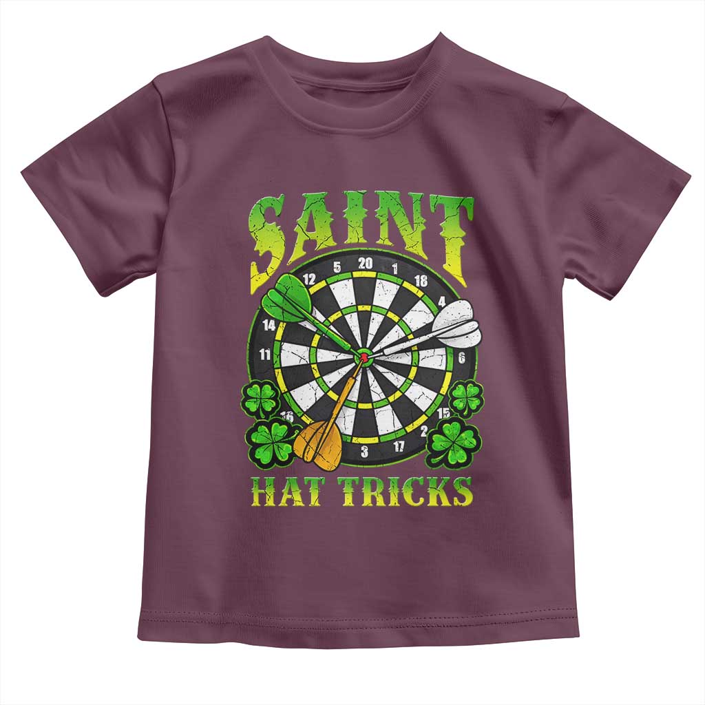 Funny Darts St Patricks Day Gift Toddler T Shirt Saint Hat Tricks TS12 Maroon Print Your Wear