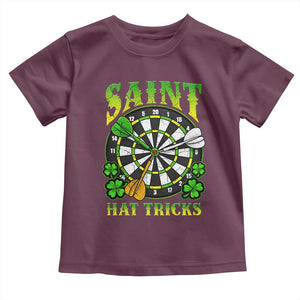 Funny Darts St Patricks Day Gift Toddler T Shirt Saint Hat Tricks TS12 Maroon Print Your Wear