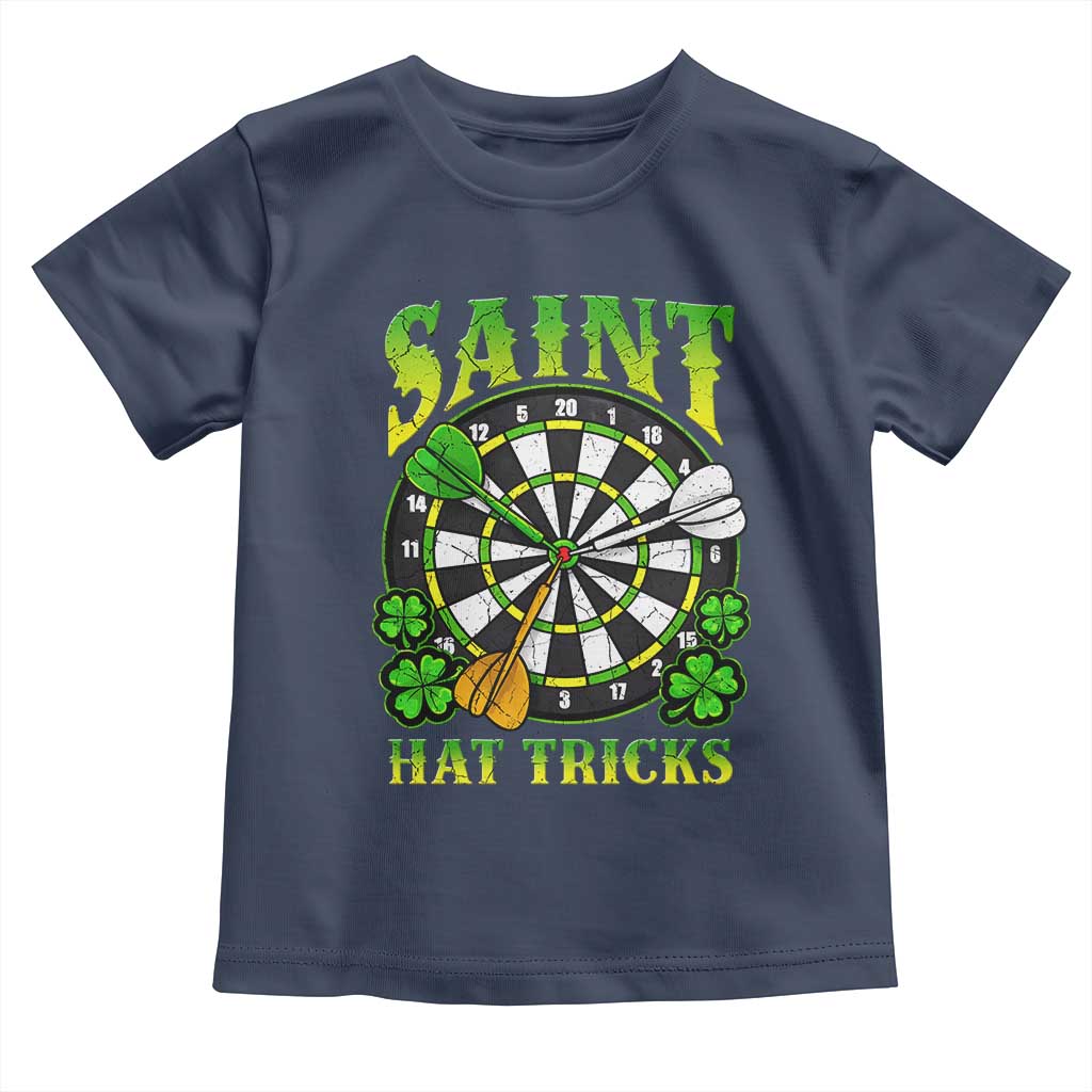 Funny Darts St Patricks Day Gift Toddler T Shirt Saint Hat Tricks TS12 Navy Print Your Wear