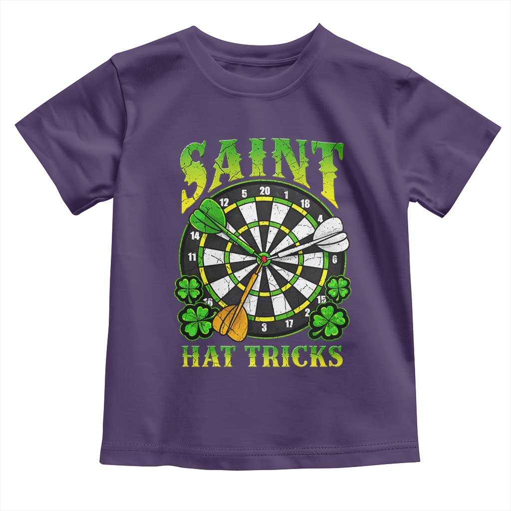 Funny Darts St Patricks Day Gift Toddler T Shirt Saint Hat Tricks TS12 Purple Print Your Wear