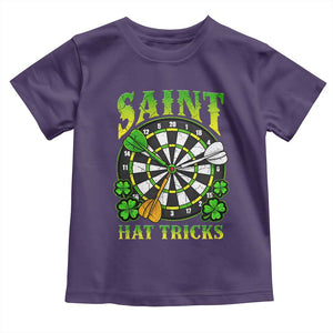 Funny Darts St Patricks Day Gift Toddler T Shirt Saint Hat Tricks TS12 Purple Print Your Wear