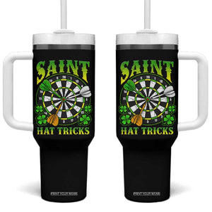 Funny Darts St Patricks Day Gift Tumbler With Handle Saint Hat Tricks TS12 One Size: 40 oz Black Print Your Wear