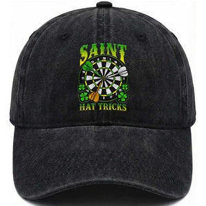 Funny Darts St Patricks Day Gift Washed Cotton Baseball Cap Saint Hat Tricks TS12 Print Your Wear