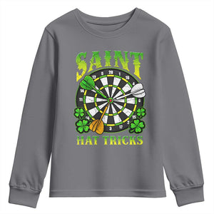 Funny Darts St Patricks Day Gift Youth Sweatshirt Saint Hat Tricks TS12 Charcoal Print Your Wear