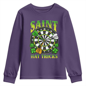 Funny Darts St Patricks Day Gift Youth Sweatshirt Saint Hat Tricks TS12 Purple Print Your Wear