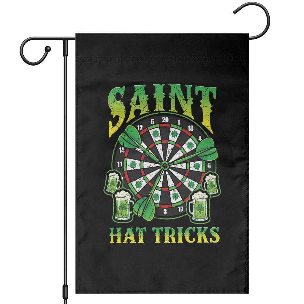 Saint Hat Tricks St Patricks Day Garden Flag Darts Player Gift TS12 Black Print Your Wear