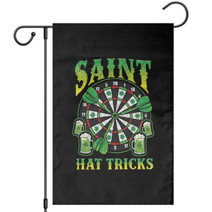 Saint Hat Tricks St Patricks Day Garden Flag Darts Player Gift TS12 Black Print Your Wear