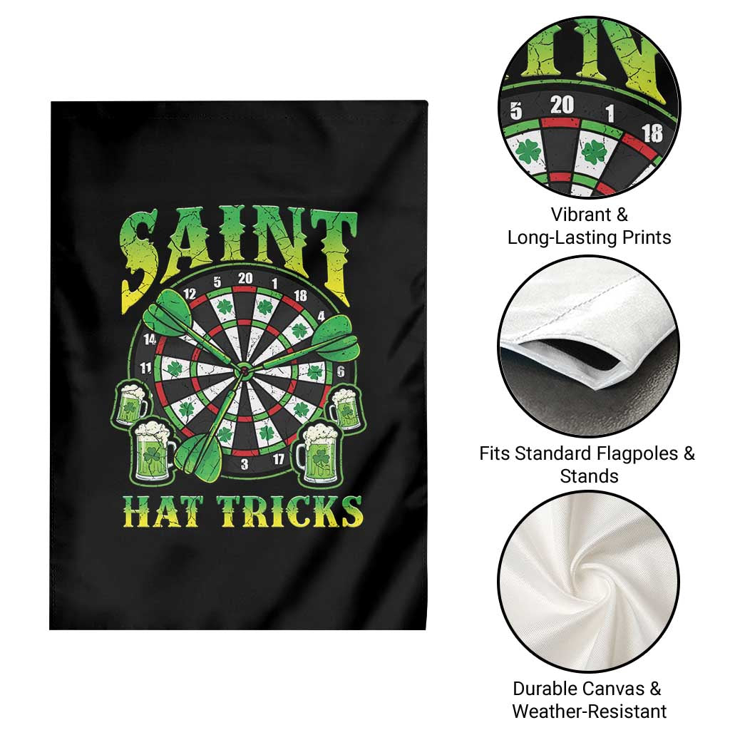 Saint Hat Tricks St Patricks Day Garden Flag Darts Player Gift TS12 Print Your Wear