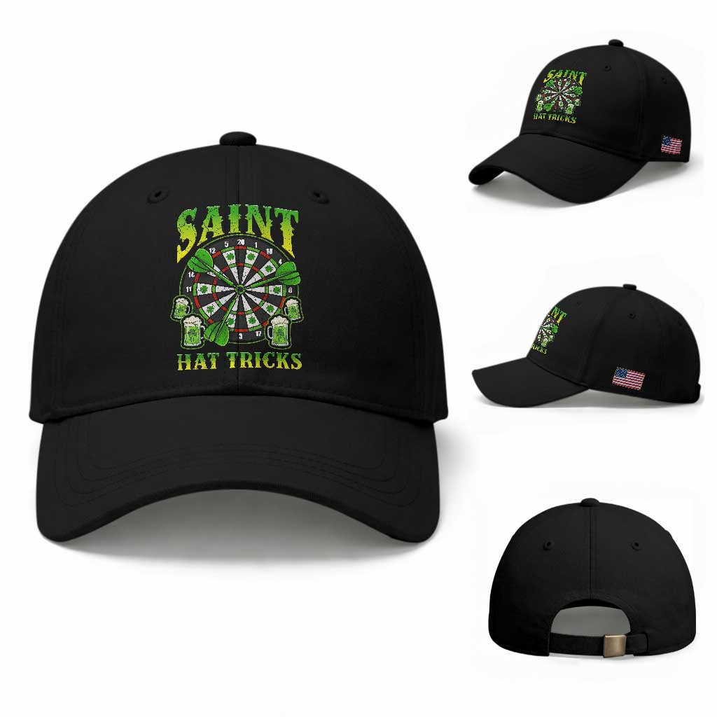 Saint Hat Tricks St Patricks Day Baseball Cap Darts Player Gift TS12 Baseball Cap Universal Fit Black Print Your Wear