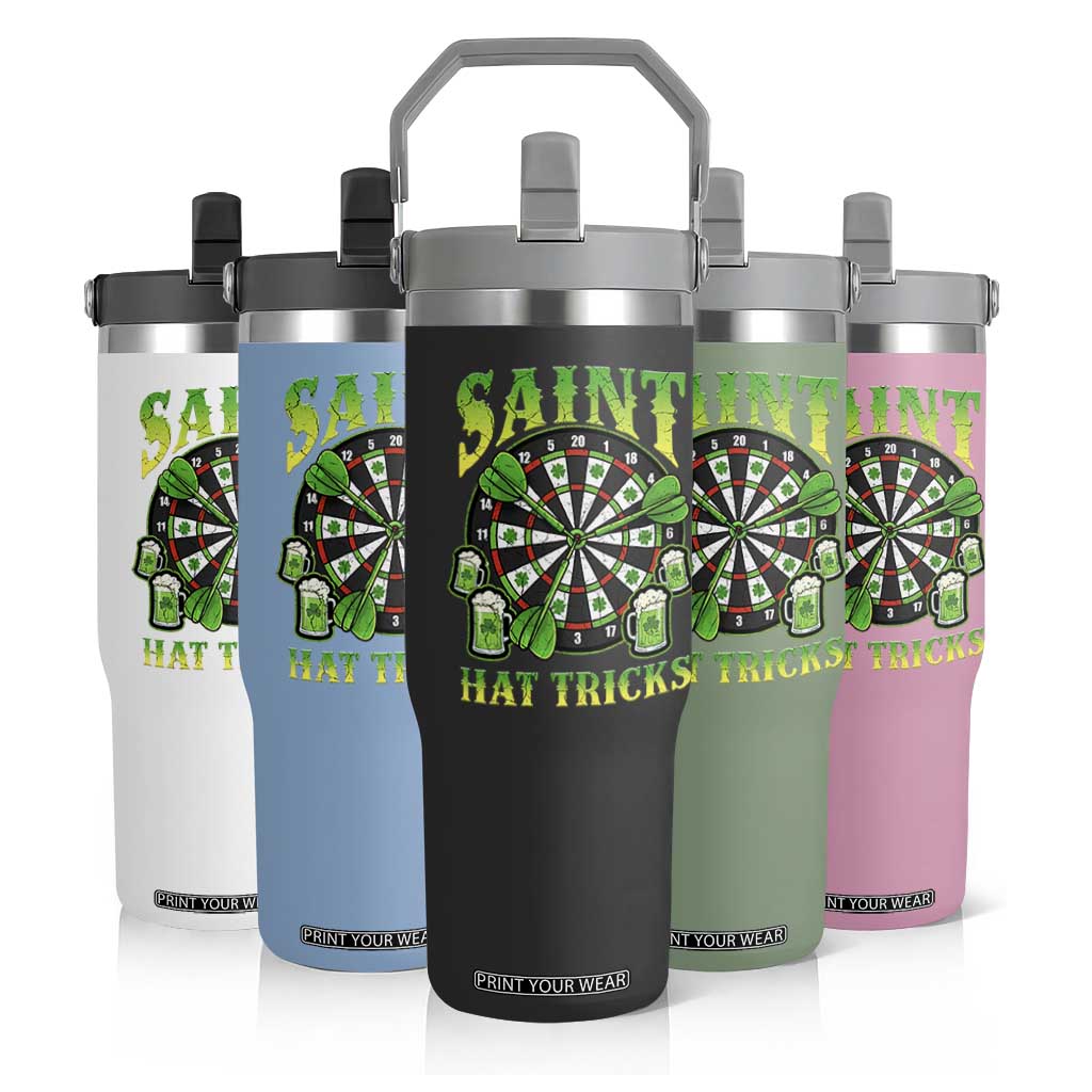 Saint Hat Tricks St Patricks Day Flip Straw Tumbler Darts Player Gift TS12 Print Your Wear