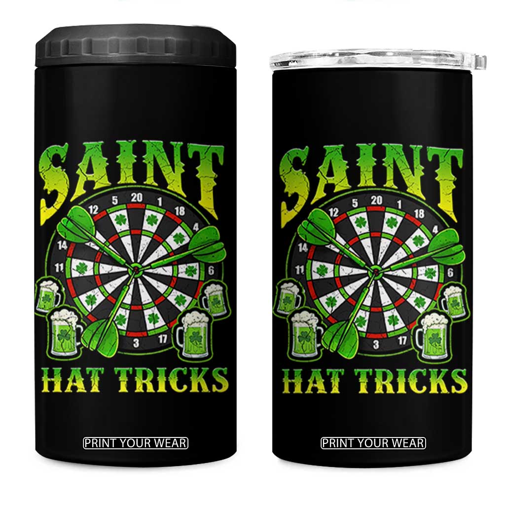 Saint Hat Tricks St Patricks Day 4 in 1 Can Cooler Tumbler Darts Player Gift TS12 One Size: 16 oz Black Print Your Wear