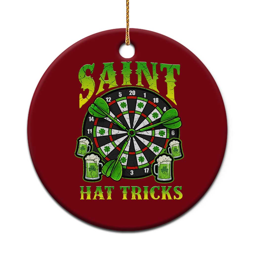 Saint Hat Tricks St Patricks Day Ceramic Ornament Darts Player Gift TS12 1pc Red Print Your Wear