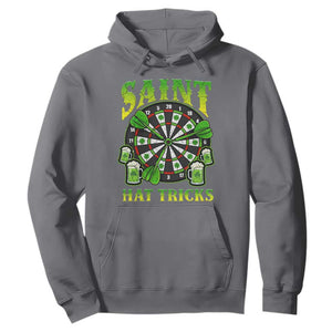Saint Hat Tricks St Patricks Day Hoodie Darts Player Gift TS12 Charcoal Print Your Wear