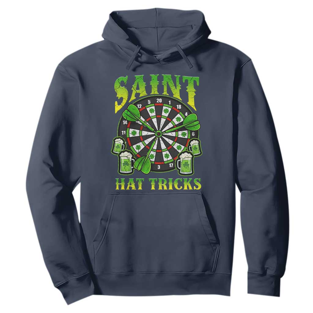 Saint Hat Tricks St Patricks Day Hoodie Darts Player Gift TS12 Navy Print Your Wear