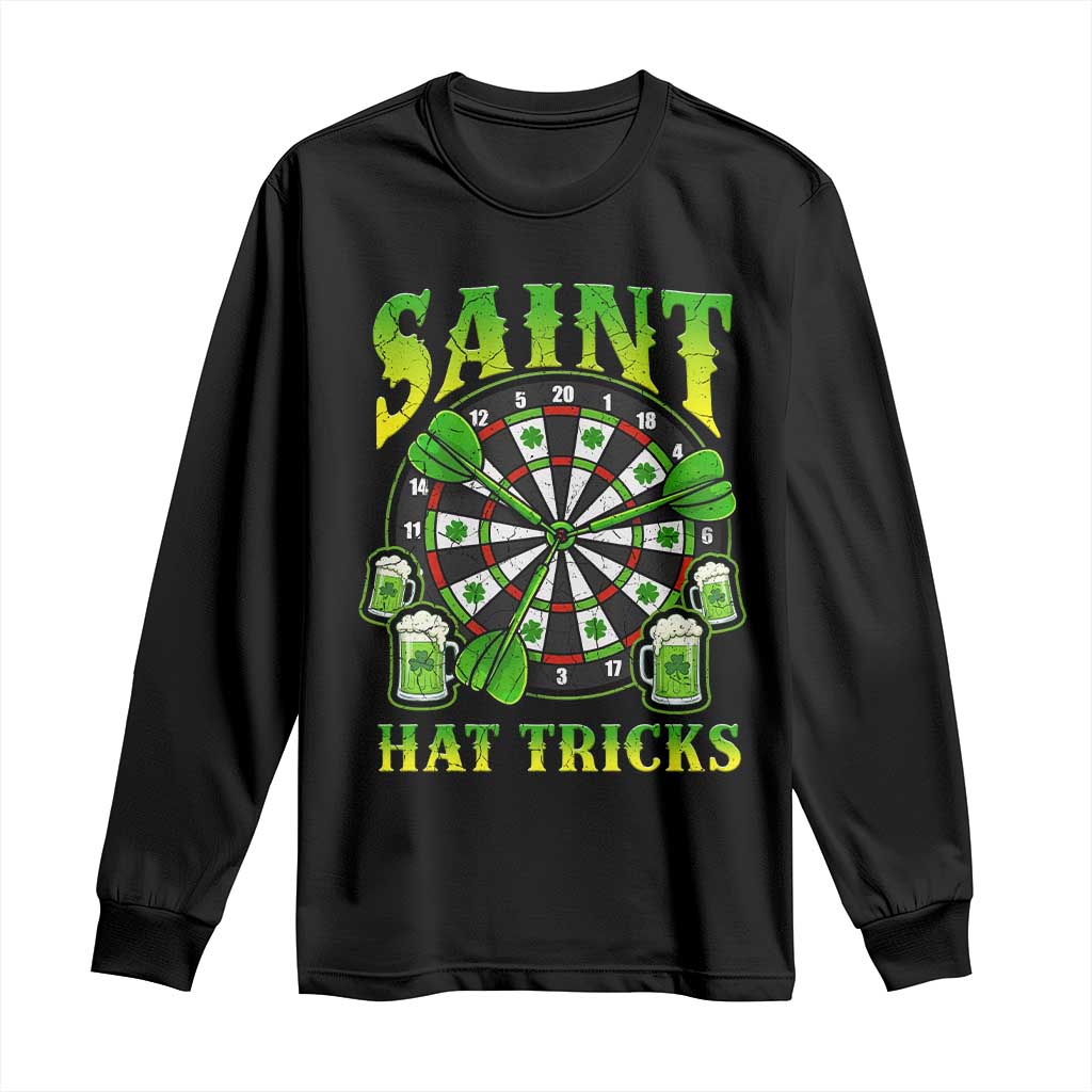 Saint Hat Tricks St Patricks Day Long Sleeve Shirt Darts Player Gift TS12 Black Print Your Wear