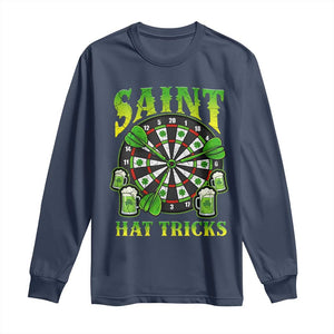 Saint Hat Tricks St Patricks Day Long Sleeve Shirt Darts Player Gift TS12 Navy Print Your Wear