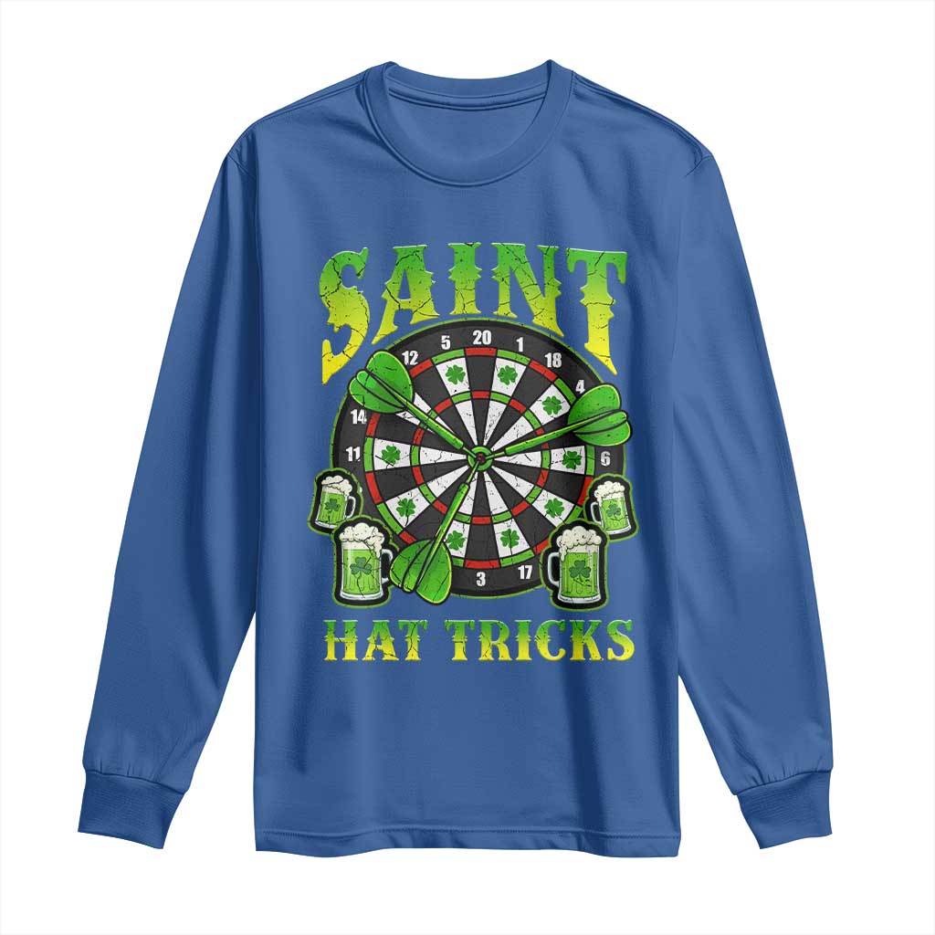 Saint Hat Tricks St Patricks Day Long Sleeve Shirt Darts Player Gift TS12 Royal Blue Print Your Wear
