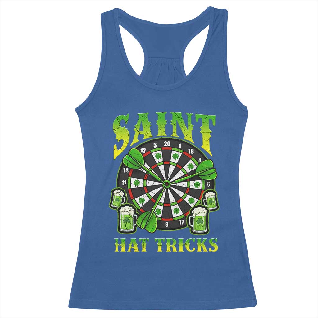 Saint Hat Tricks St Patricks Day Racerback Tank Top Darts Player Gift TS12 Royal Blue Print Your Wear