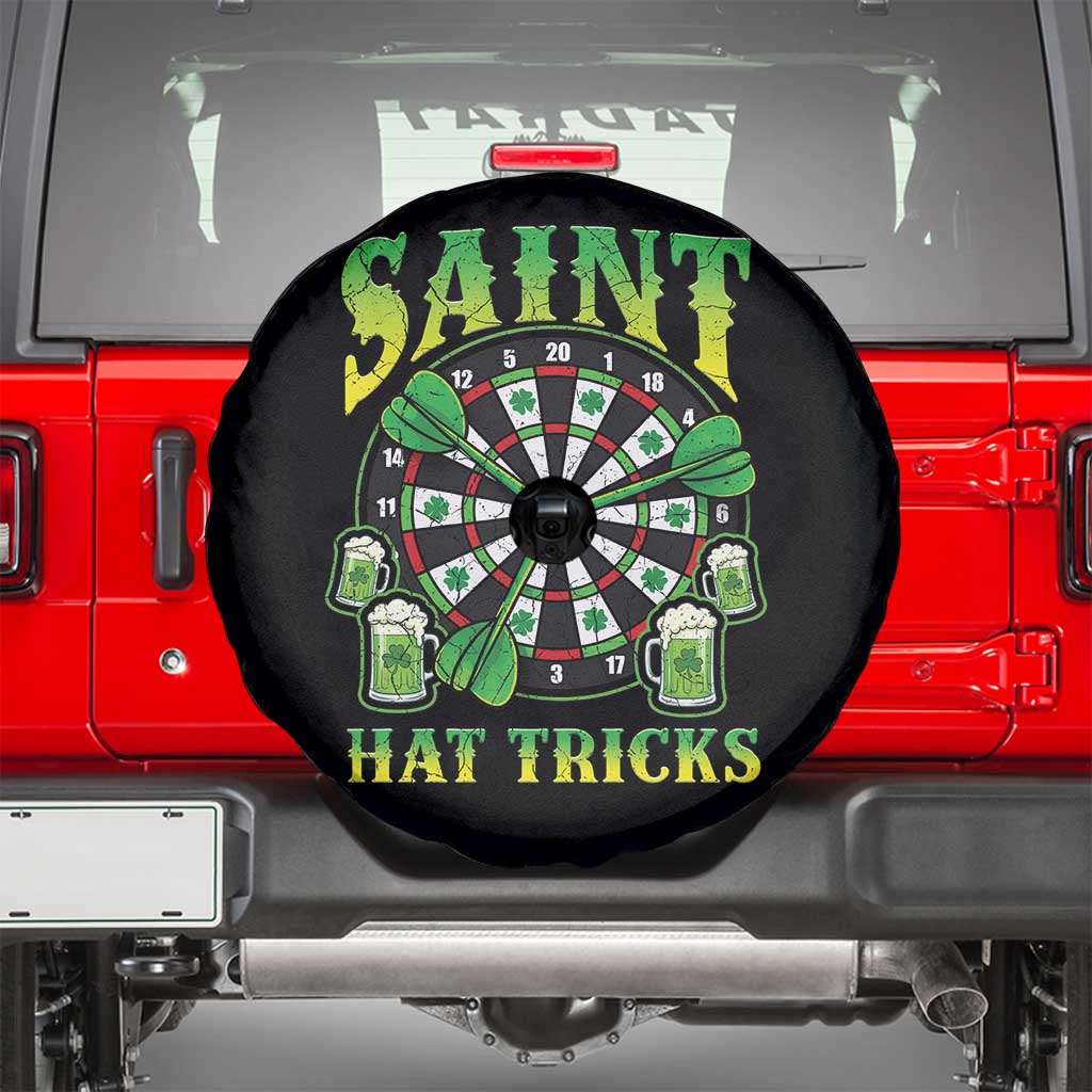 Saint Hat Tricks St Patricks Day Spare Tire Cover Darts Player Gift TS12 Black Print Your Wear