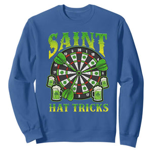 Saint Hat Tricks St Patricks Day Sweatshirt Darts Player Gift TS12 Royal Blue Print Your Wear