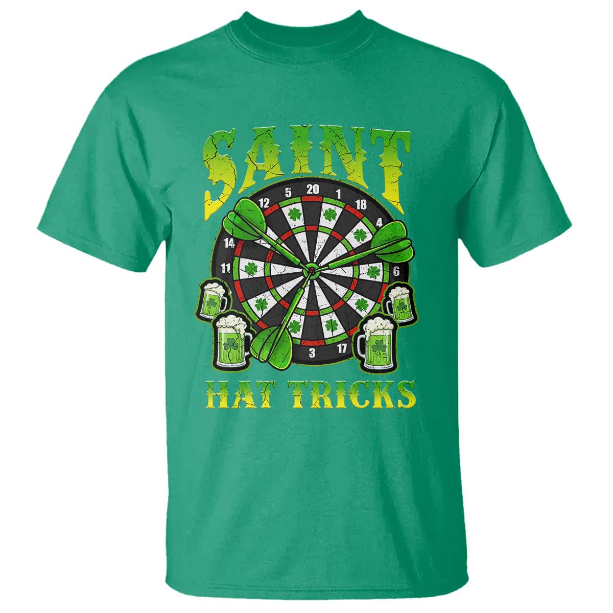 Saint Hat Tricks St Patricks Day T Shirt Darts Player Gift TS12 Irish Green Print Your Wear