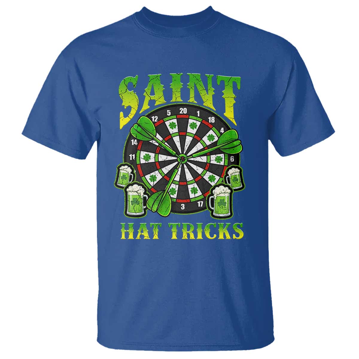 Saint Hat Tricks St Patricks Day T Shirt Darts Player Gift TS12 Royal Blue Print Your Wear