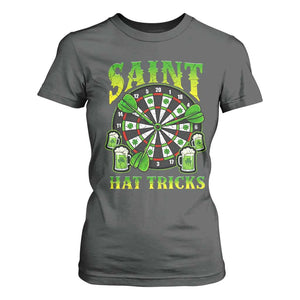Saint Hat Tricks St Patricks Day T Shirt For Women Darts Player Gift TS12 Dark Heather Print Your Wear