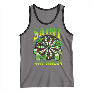 Saint Hat Tricks St Patricks Day Tank Top Darts Player Gift TS12 Deep Heather Black Print Your Wear