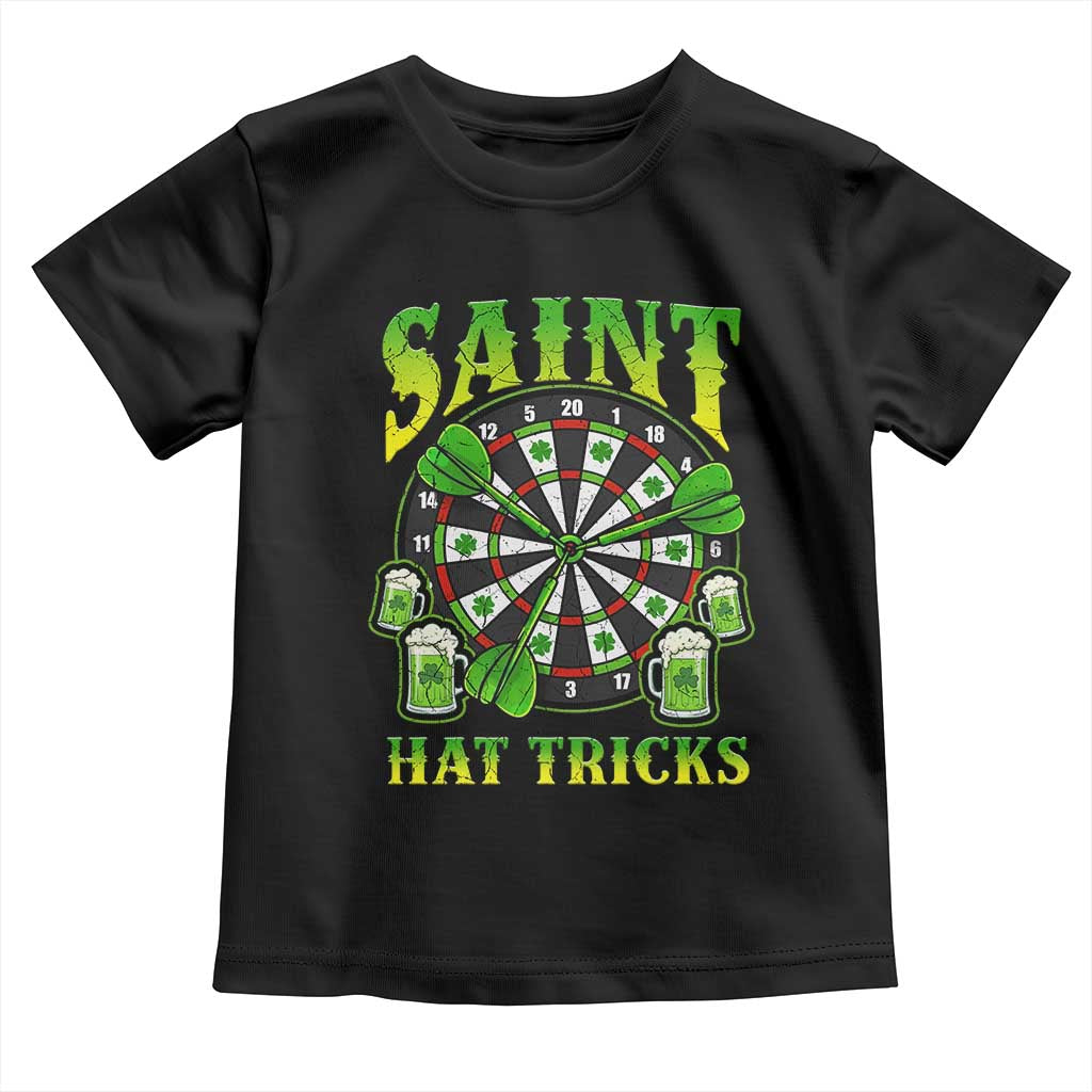 Saint Hat Tricks St Patricks Day Toddler T Shirt Darts Player Gift TS12 Black Print Your Wear