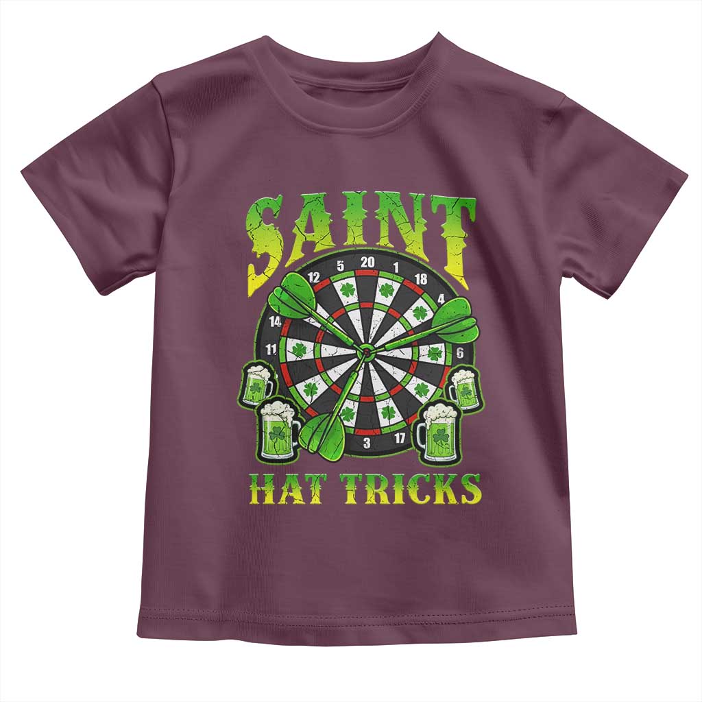 Saint Hat Tricks St Patricks Day Toddler T Shirt Darts Player Gift TS12 Maroon Print Your Wear