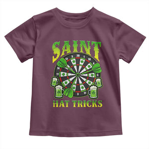 Saint Hat Tricks St Patricks Day Toddler T Shirt Darts Player Gift TS12 Maroon Print Your Wear
