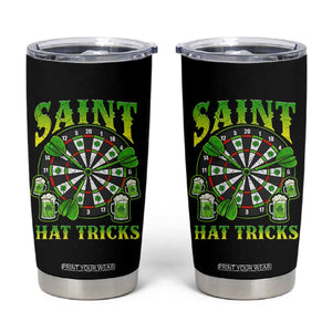 Saint Hat Tricks St Patricks Day Tumbler Cup Darts Player Gift TS12 Black Print Your Wear