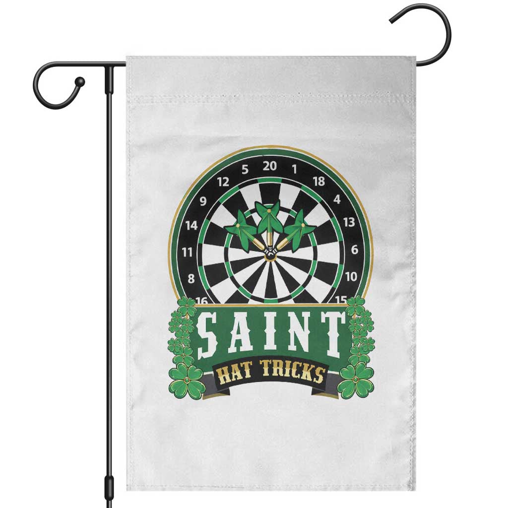 Saint Hat Tricks Garden Flag St Patricks Day Dart Thrower Gift TS12 White Print Your Wear
